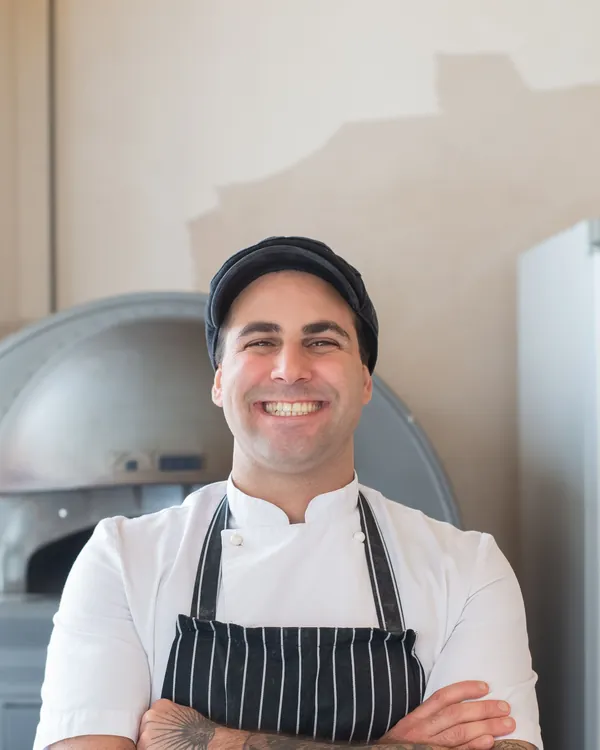 Mark Denny, cook, in the kitchen.