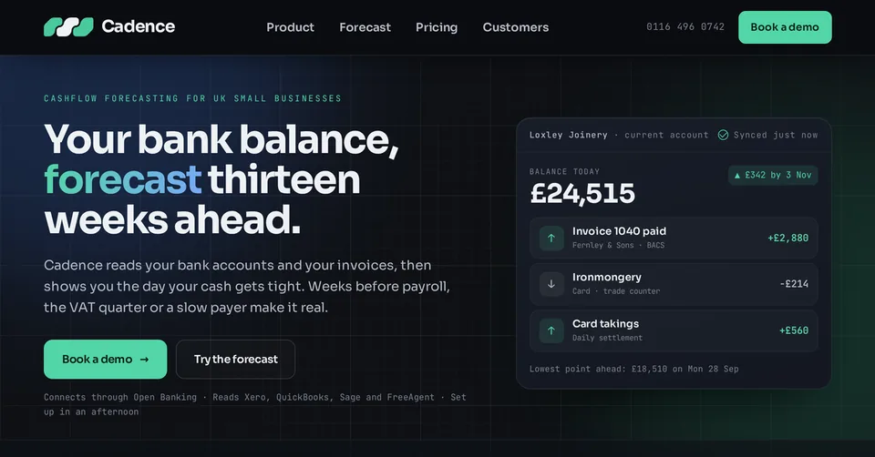 Cadence homepage