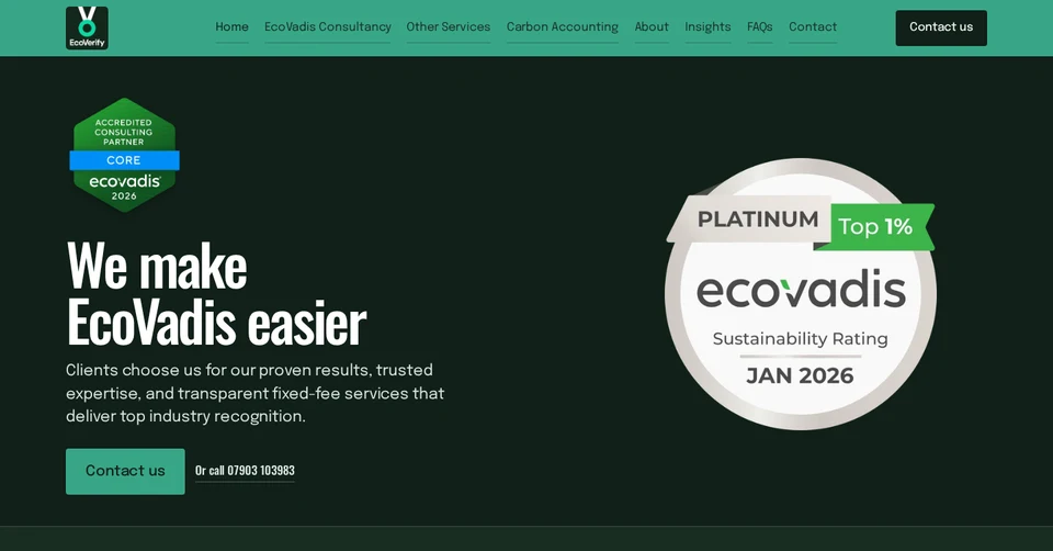 EcoVerify homepage